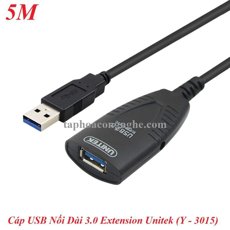 Unitek 95584 Y-3015 3.0 5M Màu Đen Cáp Usb Nối Dài 30095584
